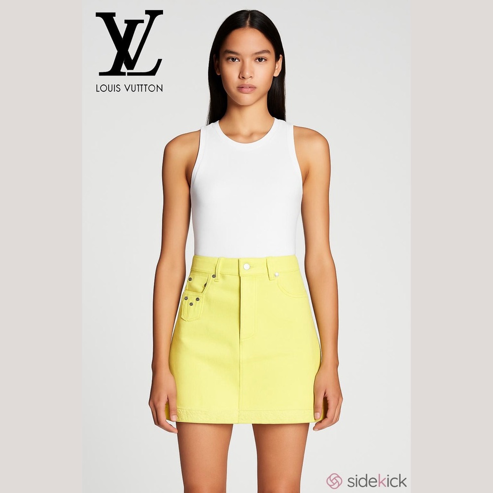 LOUIS vuitton yellow denim skirt (sz36)